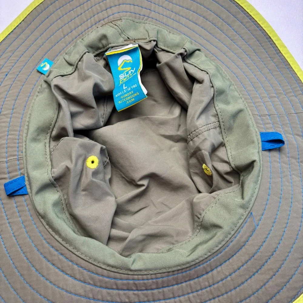 Sunday Afternoons 2 Kids Sun Hats Bundle Floral Blue Wide Brim M/L 2-12 Years